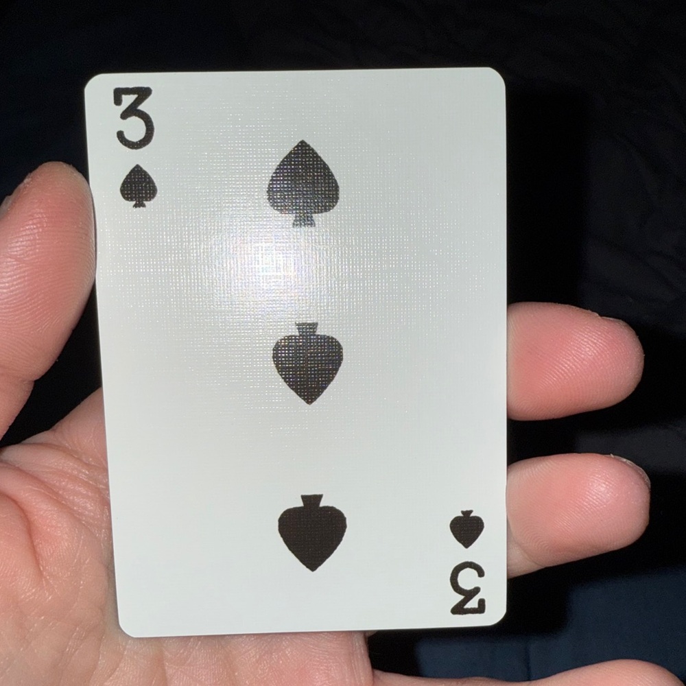 Coach Gold Trim Three of Spades Playing Card